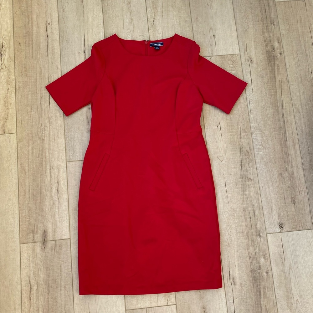 Red Lands’end dress